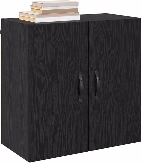 Berkfield Home Wall Mounted Black Oak Cabinet with Hinged Doors and Internal Shelves, W/D/H: 60 x 31 x 60 cm – 1
