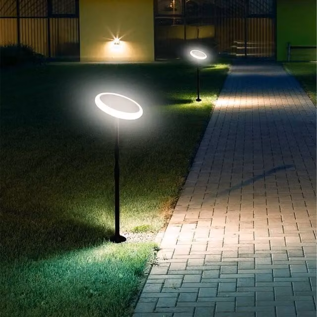 V-TAC LED Solar Garden Path Light in Black with Dusk Sensor and IP65 Waterproof Rating