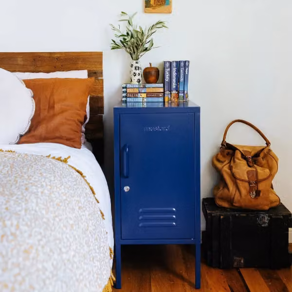 Mustard Made The Shorty Freestanding Metal Cabinet in Navy Blue, W/D/H: 46 x 35 x 72 cm – 3