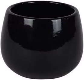 Hortus London Black Ceramic Tabletop Pots, 4 Pack, H: 8.5 cm, W: 8 cm