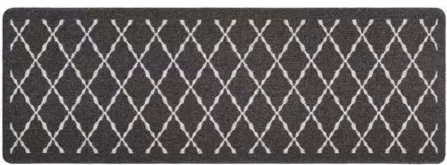My Mat Stain Resistant Arbor Charcoal Rectangular Washable Mat, Grey, W: 67 cm, D: 100 cm