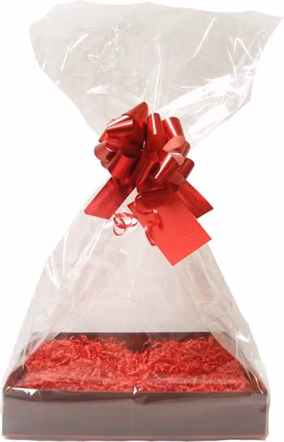 Hampabox Red Gift Basket Kit with Wooden Crate and Red Accessories, W/D/H: 30 x 20 x 6 cm