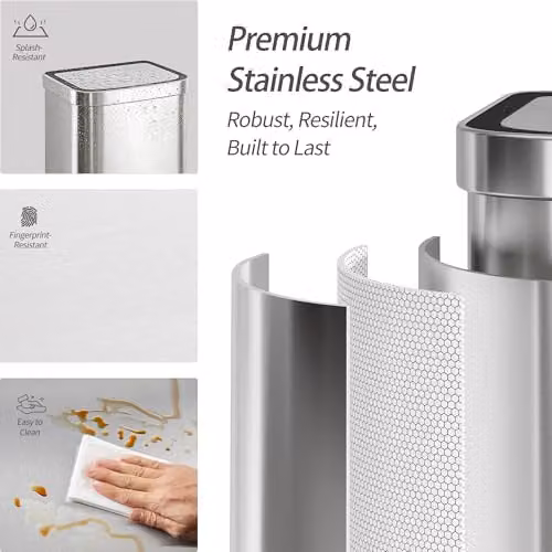 CozyLiving Automatic Motion Sensor Kitchen Bin in Grey, 65.5 x 39.0 x 29.5 cm – 6