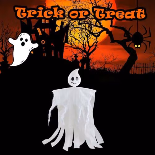 VFM e-Store White Hanging Ghost Halloween Decoration, 60cm – 5
