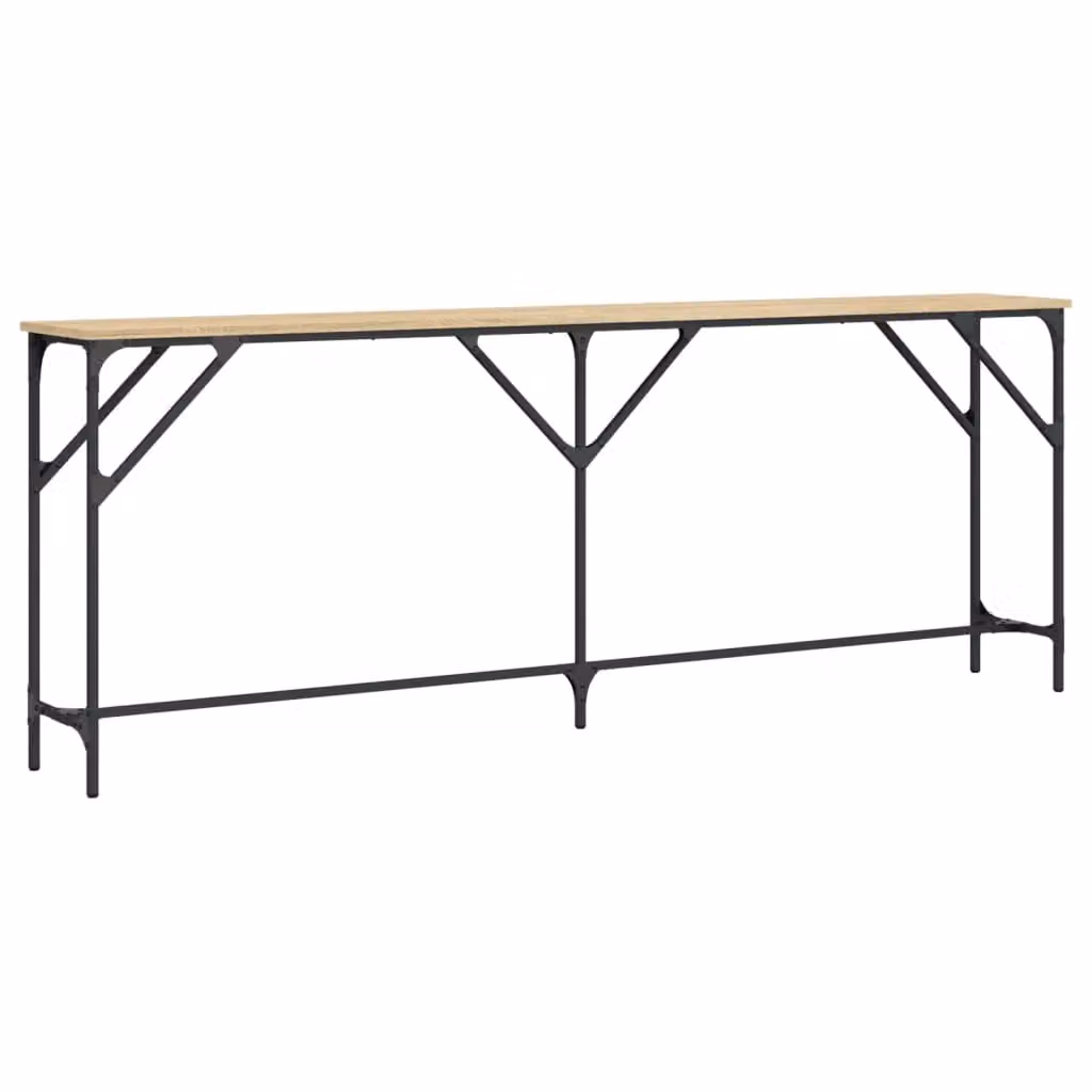 Berkfield Home Sonoma Oak Console Table in Brown, W/D/H: 200 x 29 x 75 cm – 2