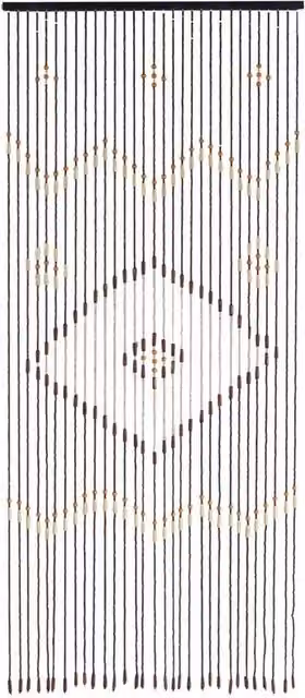 Nordara Natural Wooden Beaded Door Curtain, 31 Lines, Brown, W: 90 cm, H: 208 cm – 1