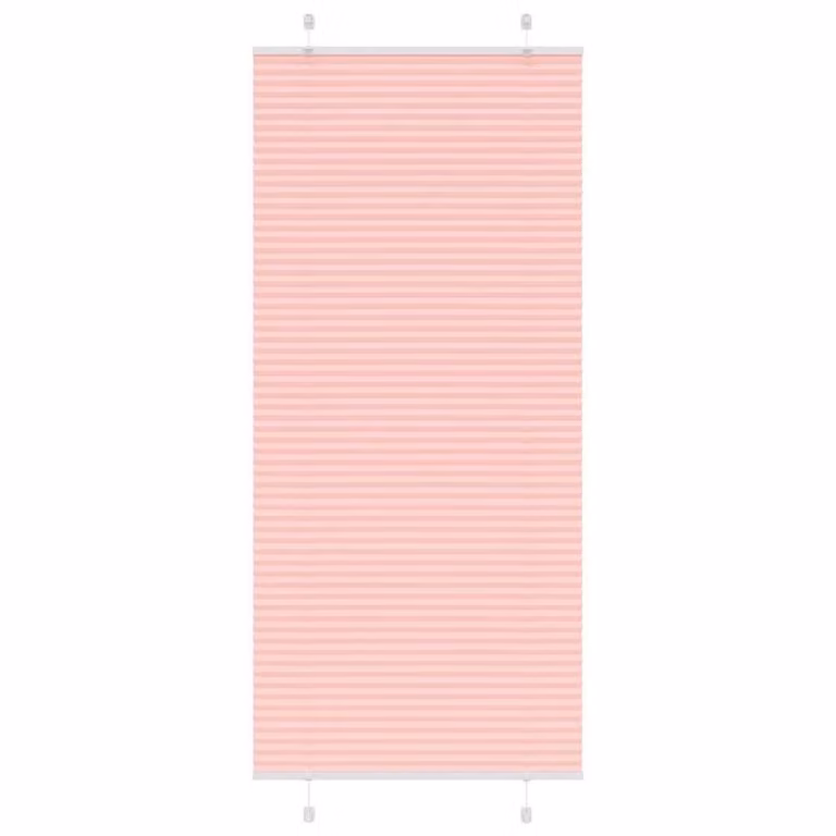 Berkfield Home Pink Single Pleat Polyester Fabric Blind W: 90 cm, H: 200 cm