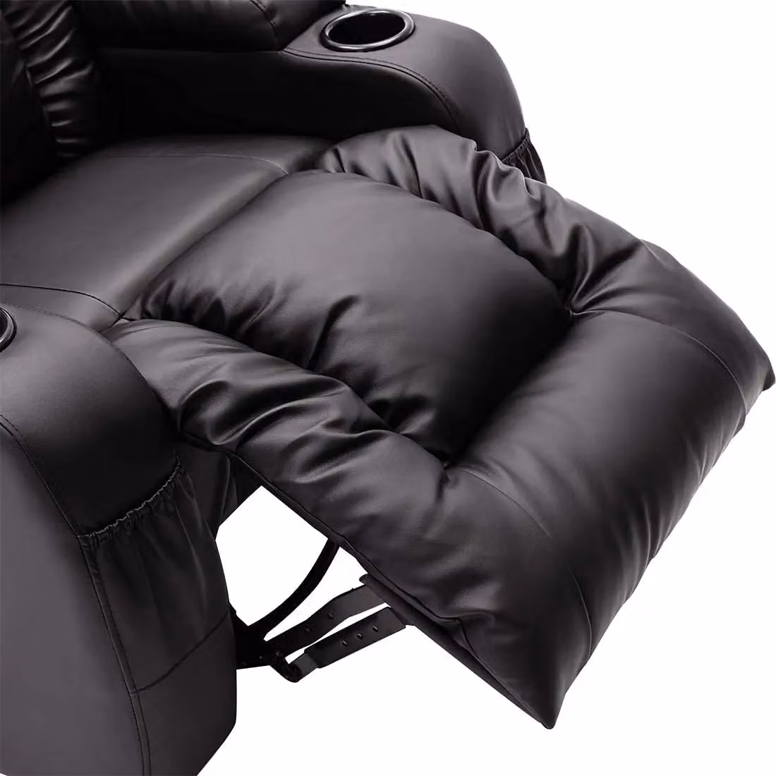 SquareBoxx Constantine 10-in-1 Massage Armchair Recliner in Black Synthetic Leather – 3