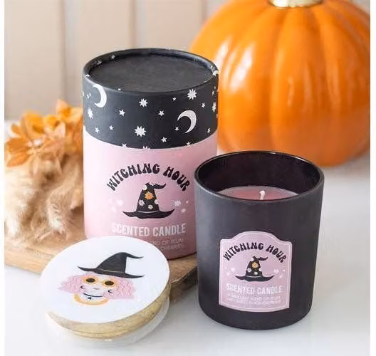 KDMD Witching Hour Plum and Black Cherry Fruity Scented Candle, Black