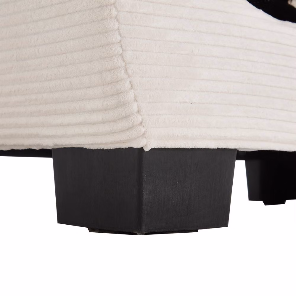 GOMYWAY Matteo Oversized Corduroy Loveseat - Modern 2 Seater Beige Sofa with Scatter Cushions – 4