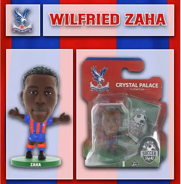 SoccerStarz Crystal Palace Wilfried Zaha Home Kit Classic Mini Figure, Blue, Height: 5 cm