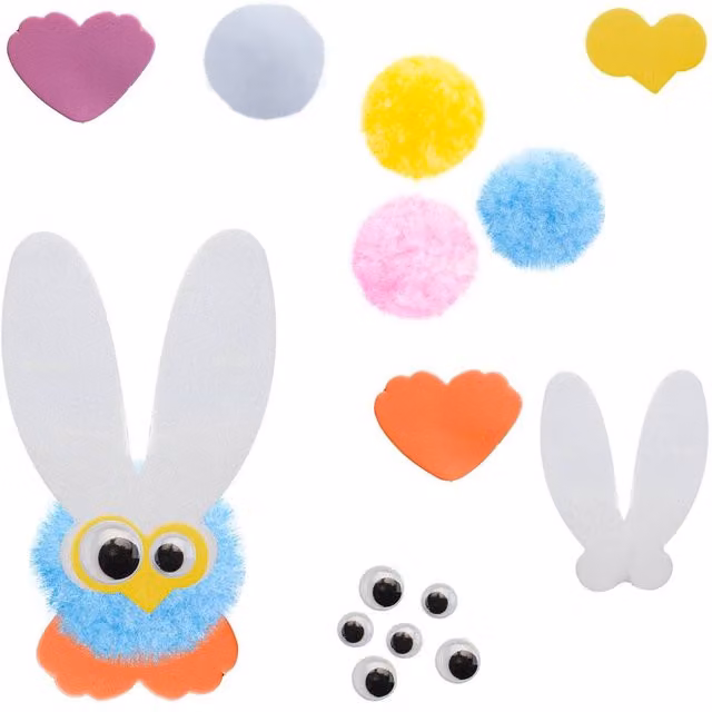 VFM e-Store Easter Arts and Craft Pom Pom Set in Multicolour, W: 18 cm, D: 16 cm