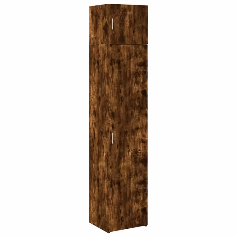 Berkfield Home Slim Freestanding Storage Cabinet in Smoked Oak Brown, W/D/H: 45 x 42.5 x 225 cm