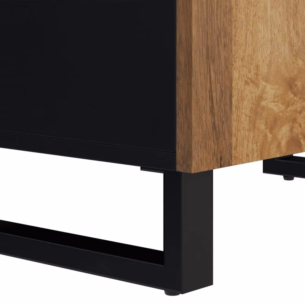 Berkfield Home Industrial Mango Wood Sideboard with 2 Doors, Brown, W/D/H: 60 x 33 x 75 cm – 7