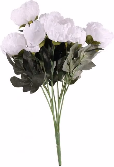 KDMD White King Peony Artificial Flower Bunch – 1