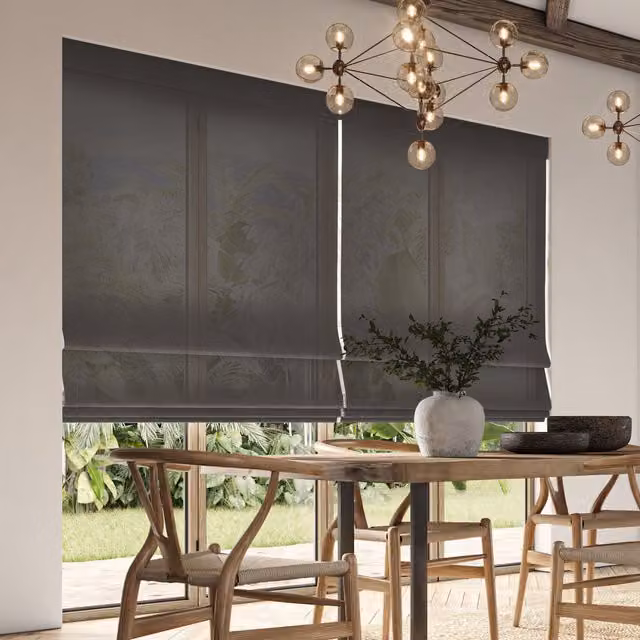 Ante Decor Aura No Joins Light Filtering Made To Measure Roman Blind in Bark Grey