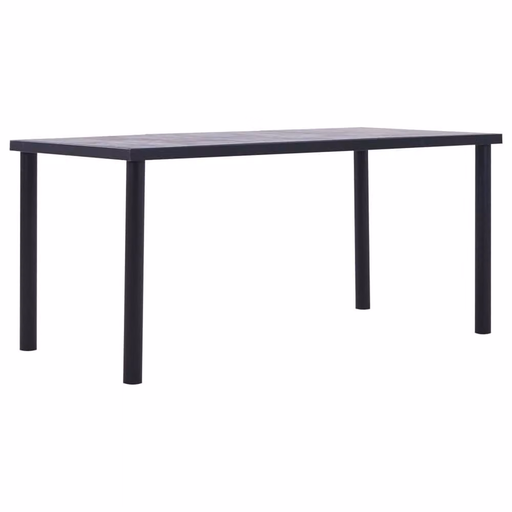 Berkfield Home Modern Rectangular Dining Table in Black and Concrete Grey, W/D/H: 160 x 80 x 75 cm – 2