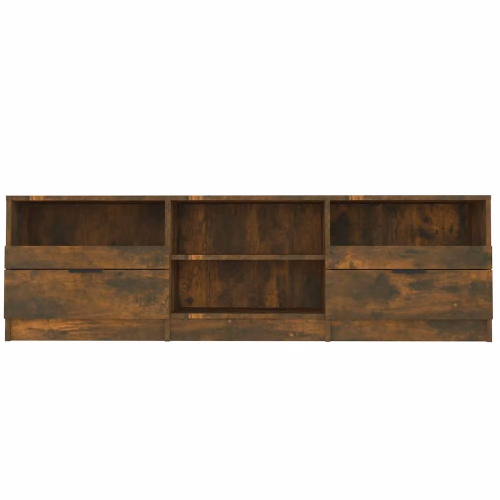 Berkfield Home Modern TV Cabinet in Smoked Oak Brown, W: 150 cm, D: 33.5 cm, H: 45 cm – 4