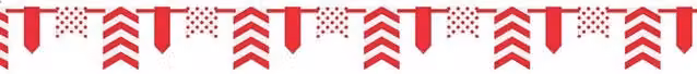 Unique Party Paper Polka Dot and Chevron Bunting in Red and White