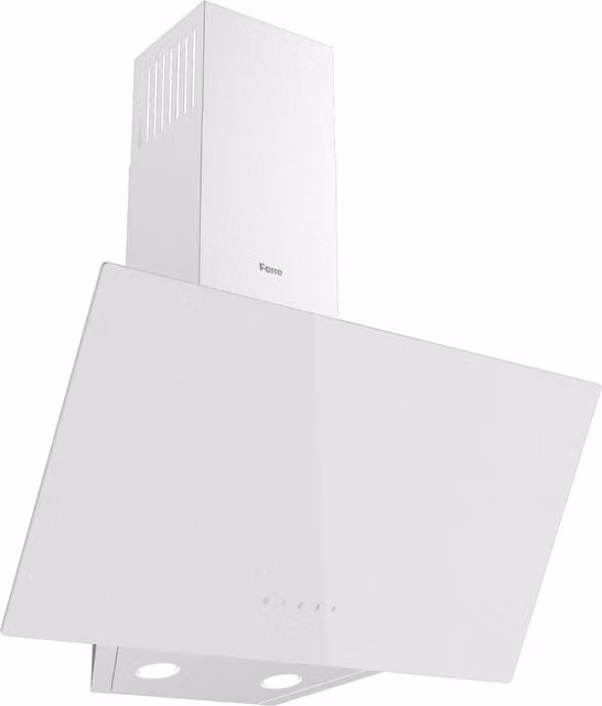 Ferre White Glass Wall Mounted Single Cooker Hood, Width: 60 cm
