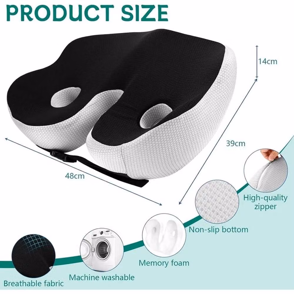 PAWNORA Comfort Donut Ring Chair Seat Cushion Pillow in Black – 2