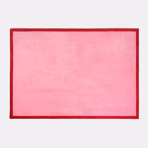 OHS Modern Rectangular Hand Tufted Area Rug with Contrast Border in Pink and Red, W/D: 120 x 170 cm – 2