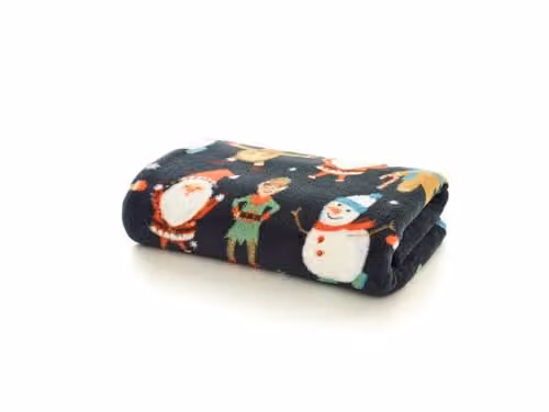 Deyongs Christmas Dancers Fleece Throw, Green and Multicolour, W: 140 cm, D: 180 cm – 2