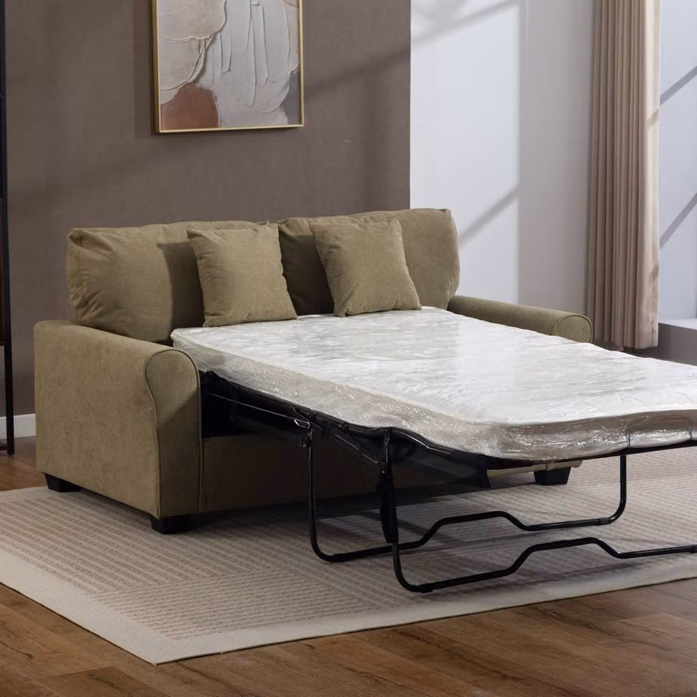 Artemis Home Lewiston 3 Seater Fabric Pull Out Sofabed in Green – 2