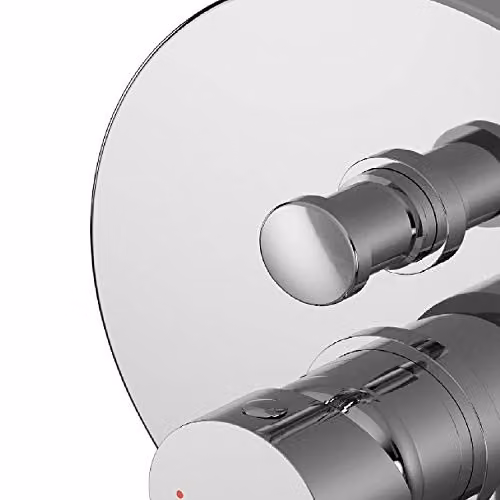 Nuie Arvan Modern Round Concealed Manual Shower Valve with Diverter and Single Lever Handle, Chrome, Diameter: 17 cm – 2