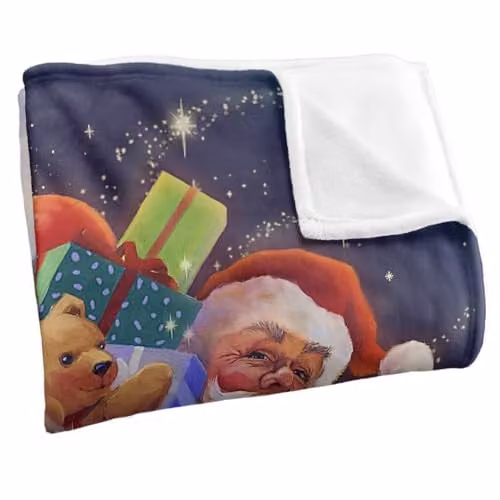 JQ Licensing Christmas Santa Chimney Magic Super Soft Fleece Throw Blanket, Multicolour, W/D/H: 91 x 147 cm – 2