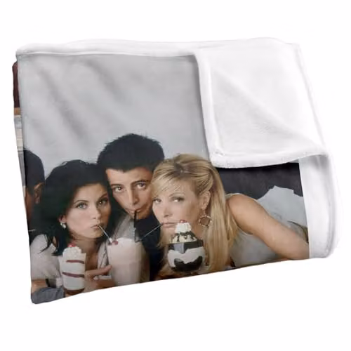 Warner Bros. Friends Milkshake Silky Touch Super Soft Fleece Throw Blanket, Multicolour, W x D: 152.4 x 152.4 cm – 2