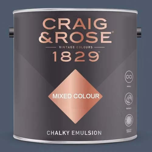 Craig & Rose 1829 Chalky Emulsion Paint Stop in Paynes Grey, 2.5 l