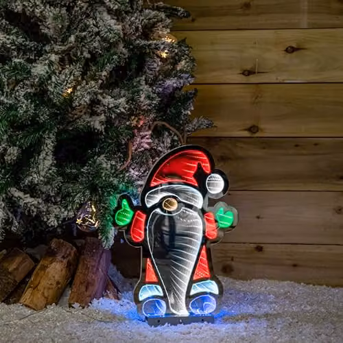 Samuel ALEXANDER 40cm Infinity Christmas Santa with Metal Base and Multi-Coloured LEDs – 4