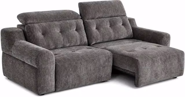 Furnishings For Less UK Harrington Charcoal Grey Chenille Electric Sofa Bed with Adjustable Headrests and Lift Up Seat, W/D/H: 242 x 109 x 140 cm