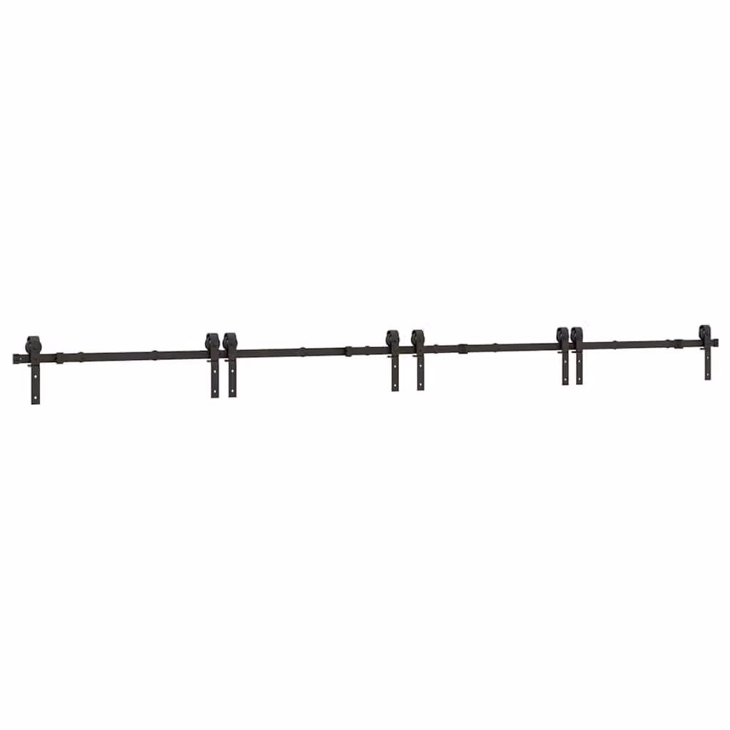 Berkfield Home Matt Black Steel Sliding Door Hardware Kit 400 cm