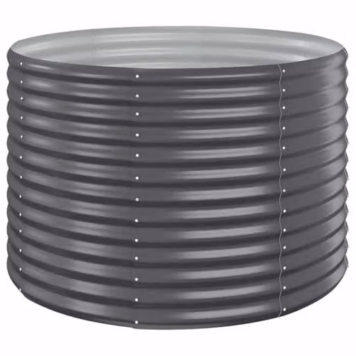 vidaXL Steel Planter Tub, Anthracite, W: 100 cm, D: 100 cm, H: 68 cm – 1