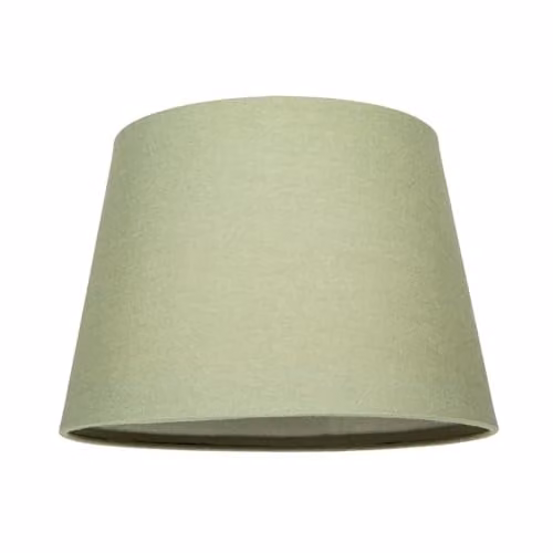 Happy Homewares Classic Cylinder Drum Lampshade in Green and White Fabric with Cotton Lining, Diameter: 20 cm