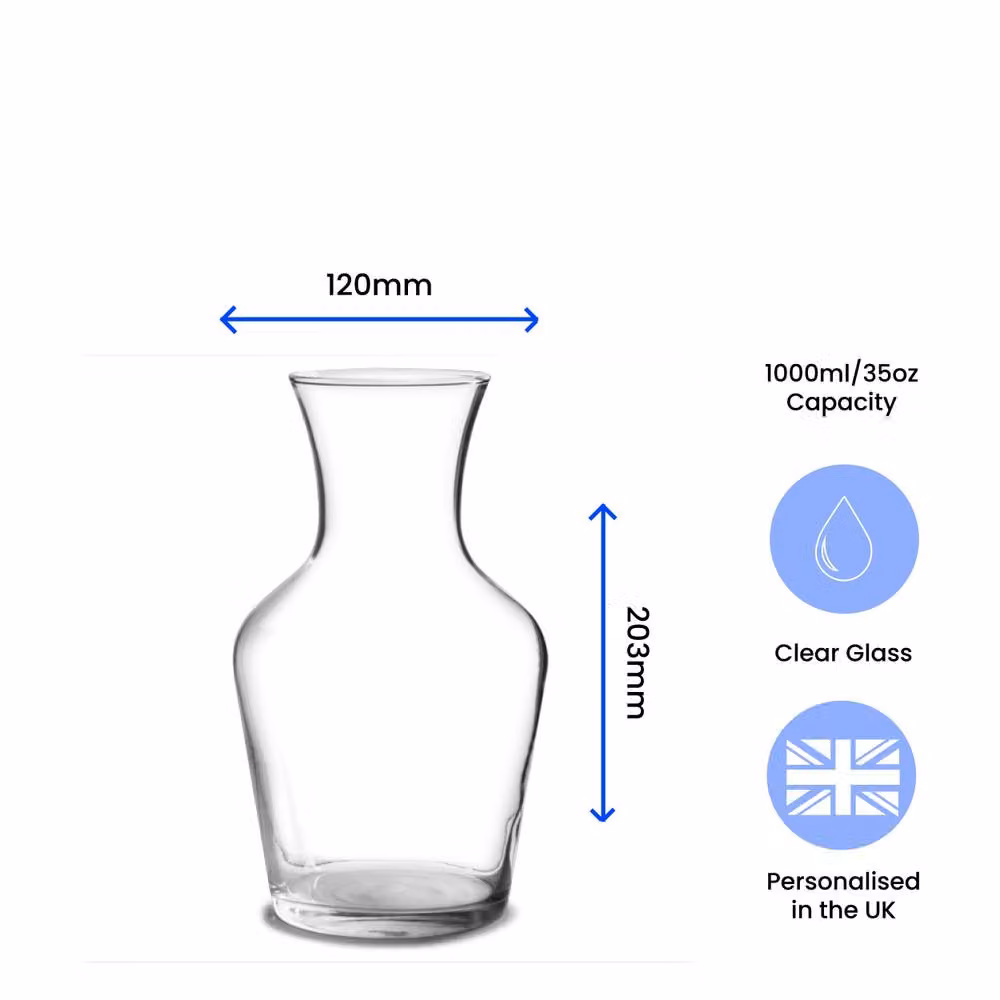 Uniqueful Personalised Engraved Commemorative Coronation of the King Glass Wine Carafe in Clear – 3