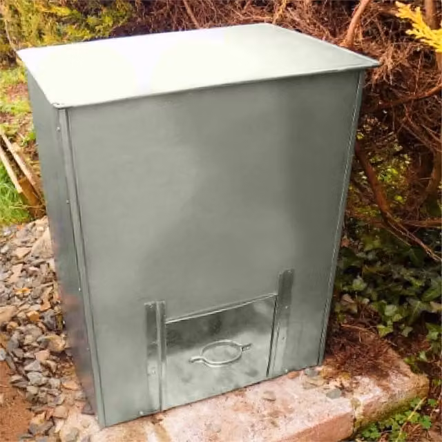 VOGREX 3cwt Galvanised Steel Coal Bunker in Silver – 1