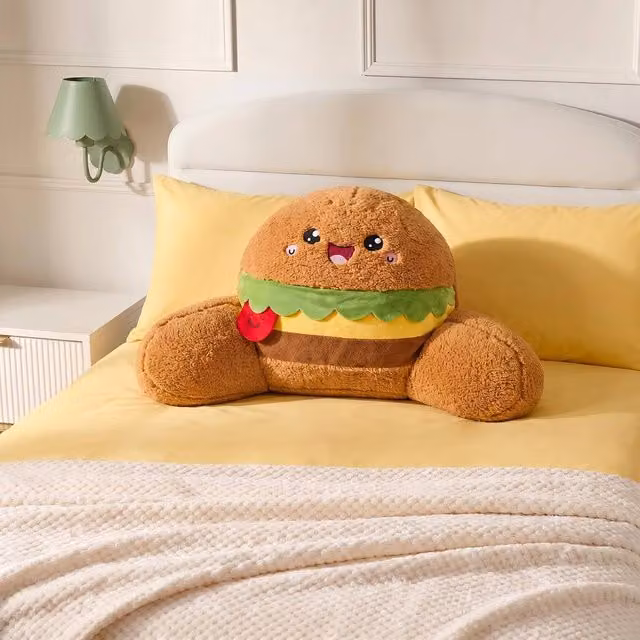 OHS Kids Hammy The Hamburger Plush Wedge Backrest Reading Cushion in Multicolour