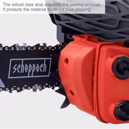 Scheppach PCS26 Petrol Pruning Chainsaw with 25.4cc 2-Stroke Engine and 10in Bar in Red – 3