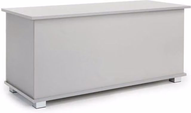 NESTLUNE Grey Wooden Storage Trunk for Toys, Bedding or Blankets, W: 100 cm, D: 15 cm, H: 15 cm