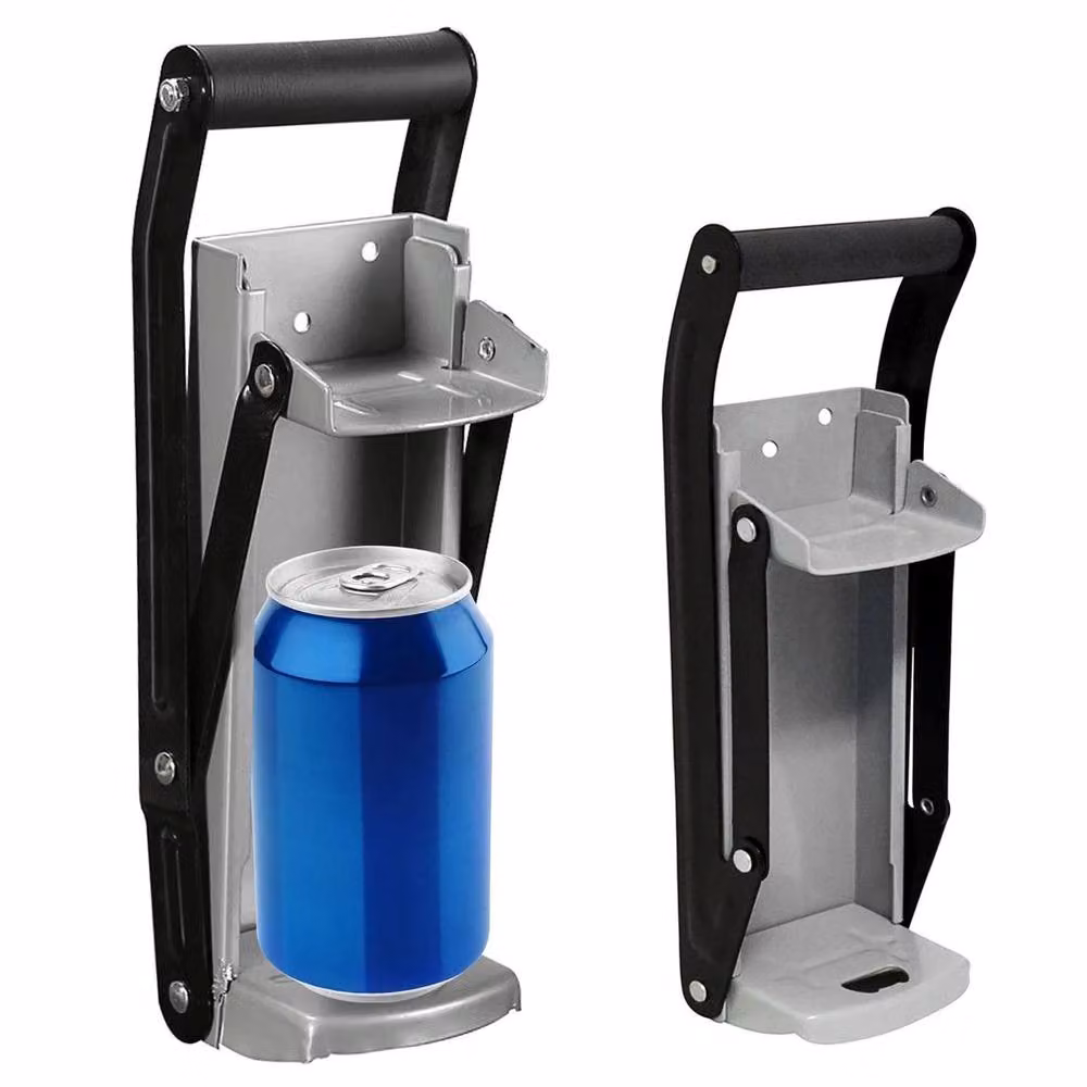 FLAVORA Wall Mounted Metal Can Crusher with Opener in Grey – 3