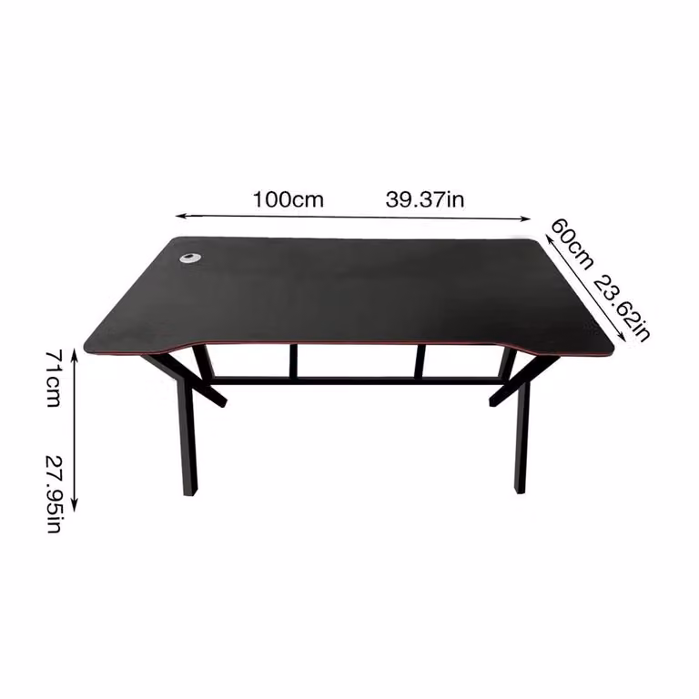 EONLION Ergonomic Computer Gaming Desk in Black, W: 100 cm, H: 71 cm