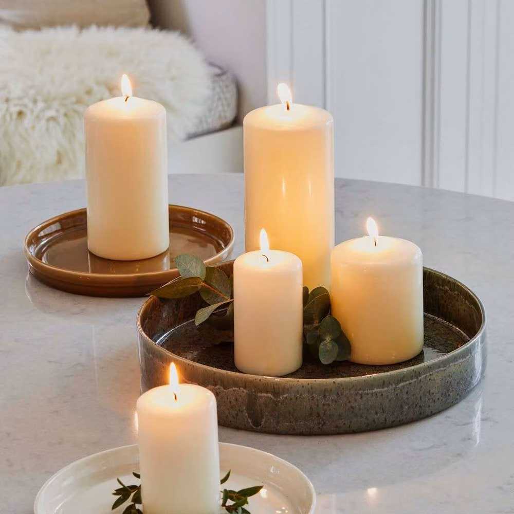 Ivyline Bowen Ceramic Candle Plate in Green, H5 x D29 cm – 2