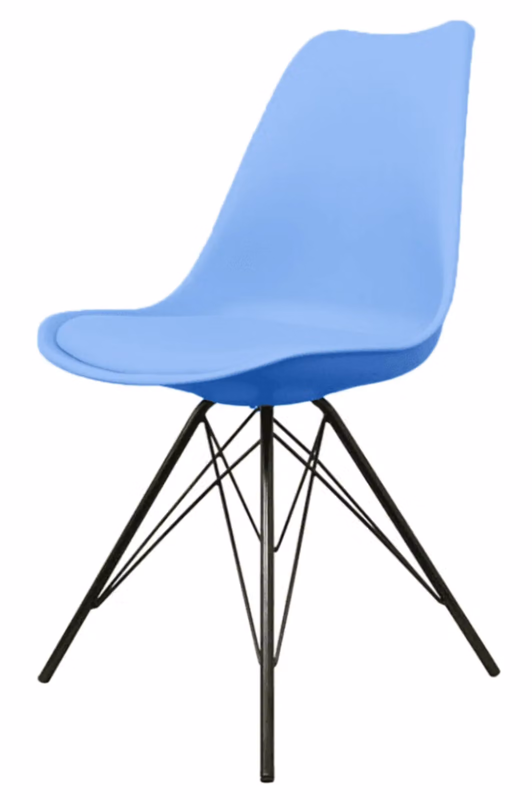 Fusion Living Soho Plastic Dining Chair with Black Metal Legs in Light Blue – 2