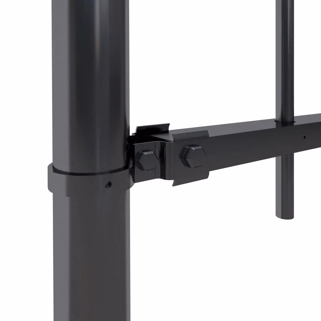 Berkfield Home Garden Spear Top Steel Fence, Black, H: 120 cm, W: 13.6 m – 2
