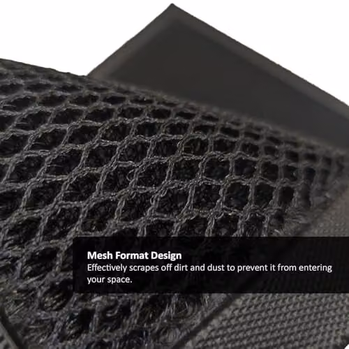 Nicoman Black Non-Slip 3D Mesh Dirt Trapping Doormat, W: 76 cm, D: 43 cm – 4