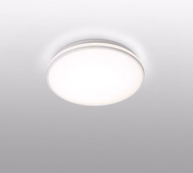 Faro LED Round Flush Ceiling Light in White, IP44 Rated