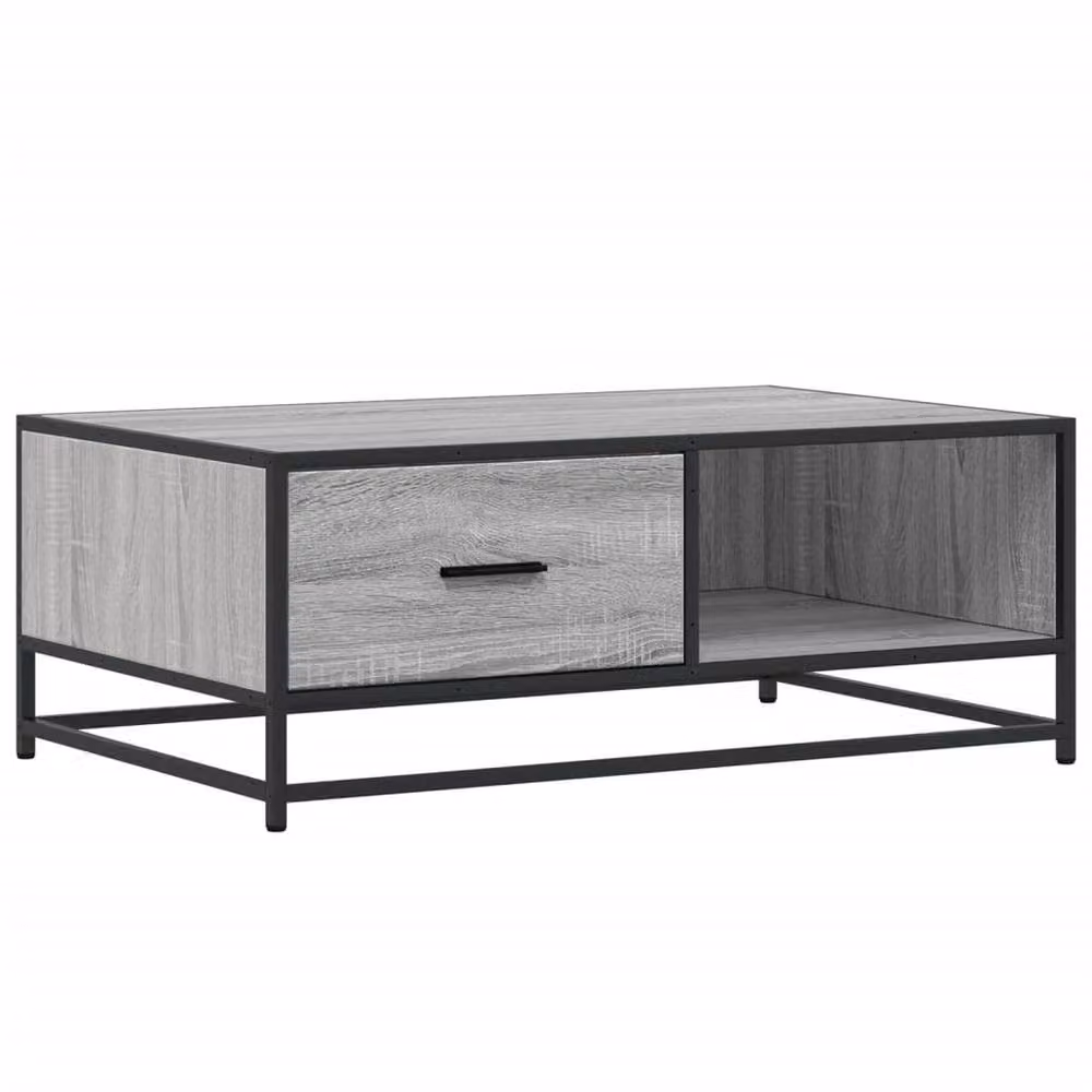 Berkfield Home Grey Sonoma Coffee Table in Engineered Wood and Metal, W: 90 cm, D: 57 cm, H: 35 cm – 2